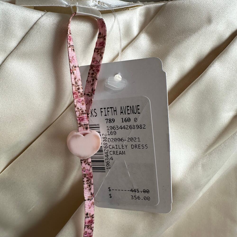 LoveShackFancy Cailey Off the Shoulder Cream Dress 4 - Picture 5 of 15